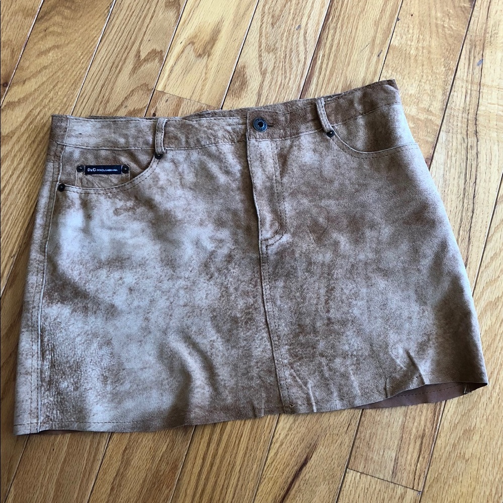 DOLCE & GABBANA Leather Skirt Size 28